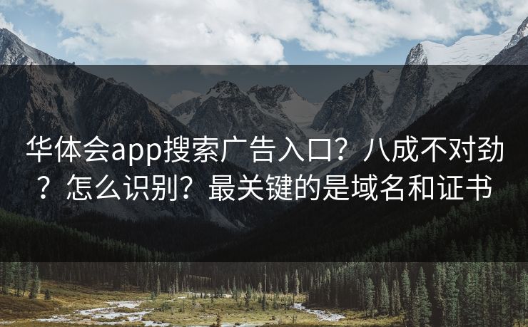 华体会app搜索广告入口？八成不对劲？怎么识别？最关键的是域名和证书