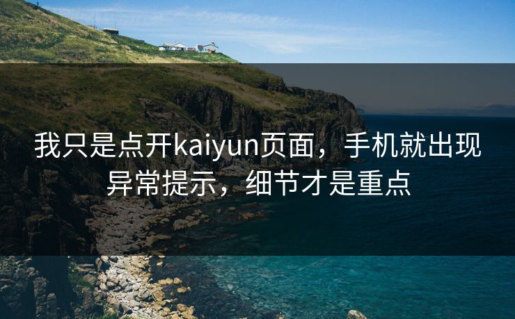 我只是点开kaiyun页面，手机就出现异常提示，细节才是重点