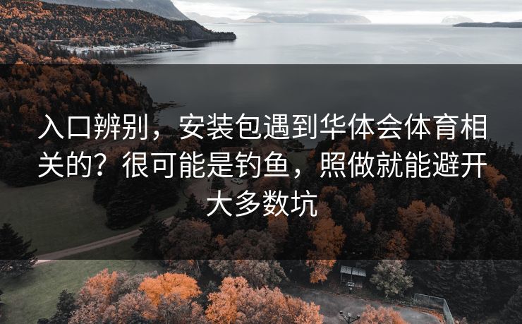 入口辨别，安装包遇到华体会体育相关的？很可能是钓鱼，照做就能避开大多数坑